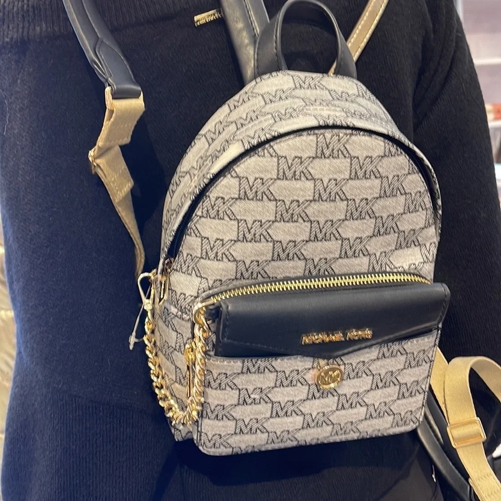MICHAEL KORS Maisie Extra-Small Logo 2-in-1 Backpack Black  NWT
